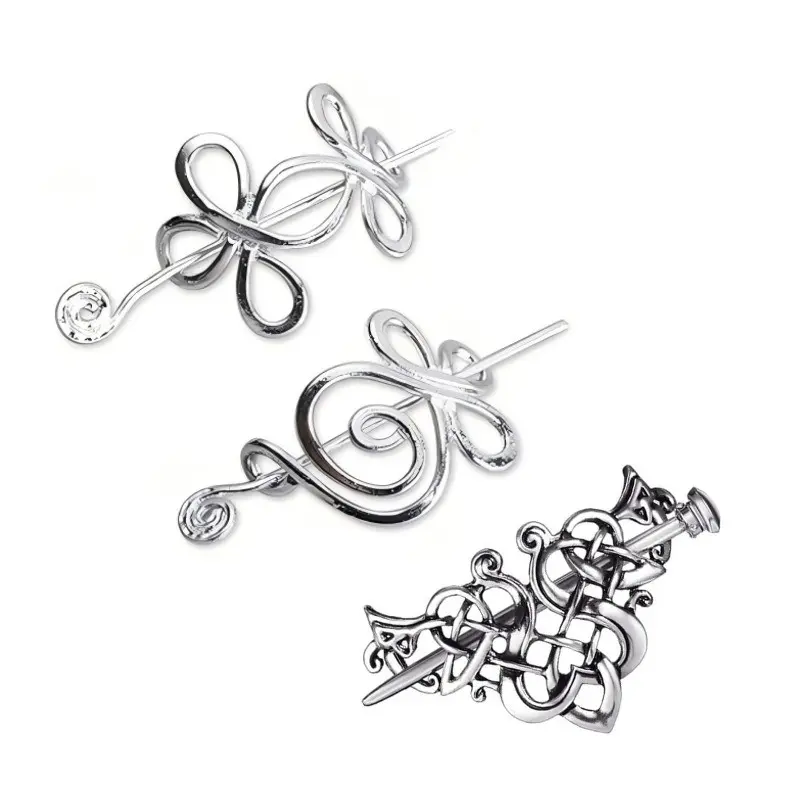 3pcs Shawl Pin Set for Women, Celtic Crossed Knots, Handmade Scarf Pin, Sweater Brooch, Cloak Pin, Ideal for Christmas and Valentine's Day