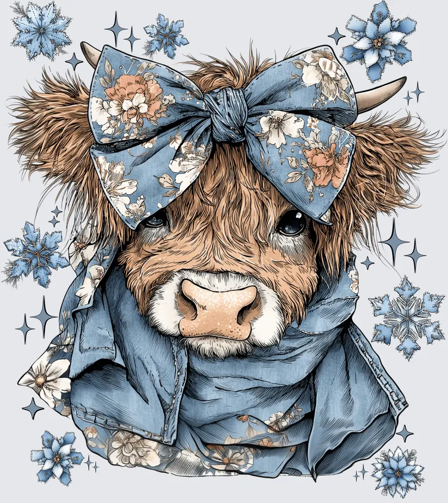 Denim Highland Cow