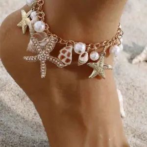 Summer seashell anklet