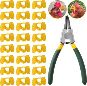 101-Piece Pinless Poultry Blinders Set with Pliers for Chickens and Pheasants