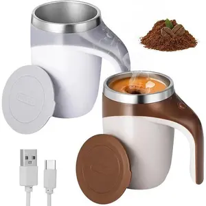 Automatic Stirring Coffee Cup 380ml, Battery-powered and USB-charging Electric Stirring Cup, 304 Stainless Steel Rotating Travel Cup,Christmas Gifts