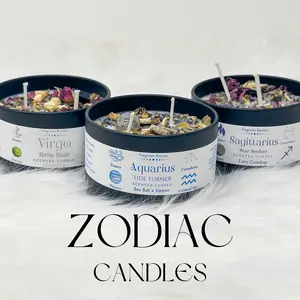 Zodiac Spell Candles – Celestial Decor, For Signs, Spells & Decor