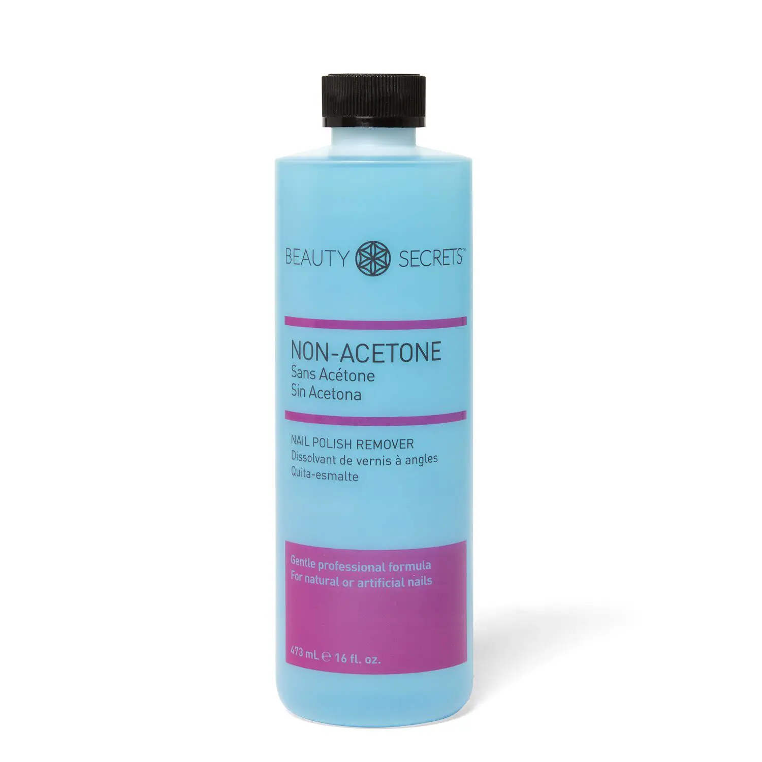 Beauty Secrets NonAcetone Nail Polish Remover, Fast Acting, Gentle on Natual Nails, Professional Formula, 16 Fl Oz
