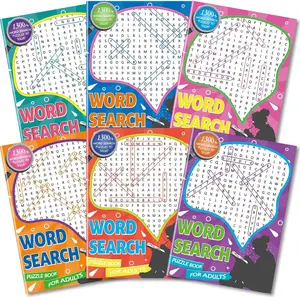 Large Print 6000+ Words Word Search Puzzle Books, Set of 6 Full Size, Brain Games, Activity Book for Adults, Teens and Seniors