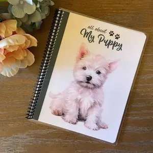Upward Journals Puppy Dog Health Records 7x9 Notebook Coil Bound Booklet For Recording Yearly Vaccinations Tracking Pet Medical Expenses Veterinary Expenses Medications Insurance Health Issues and Medical Plans