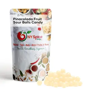 NY Spice Shop Pinacolada Fruit Sour Balls Candy - Bold Juicy Cherry Flavor & Intense Sour Zing - Perfect for Candy Bowls & Gift Bags