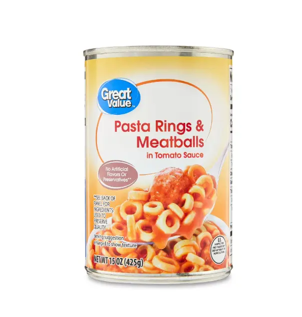 Spaghetti Rings Pasta with Meatballs in Tomato Sauce 15 oz Ready to Eat Canned Pasta Meal