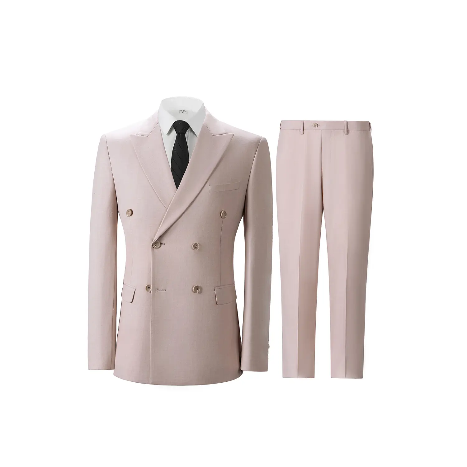 Men's Classic Double Breasted Suit for Wedding Prom & Business Occasion