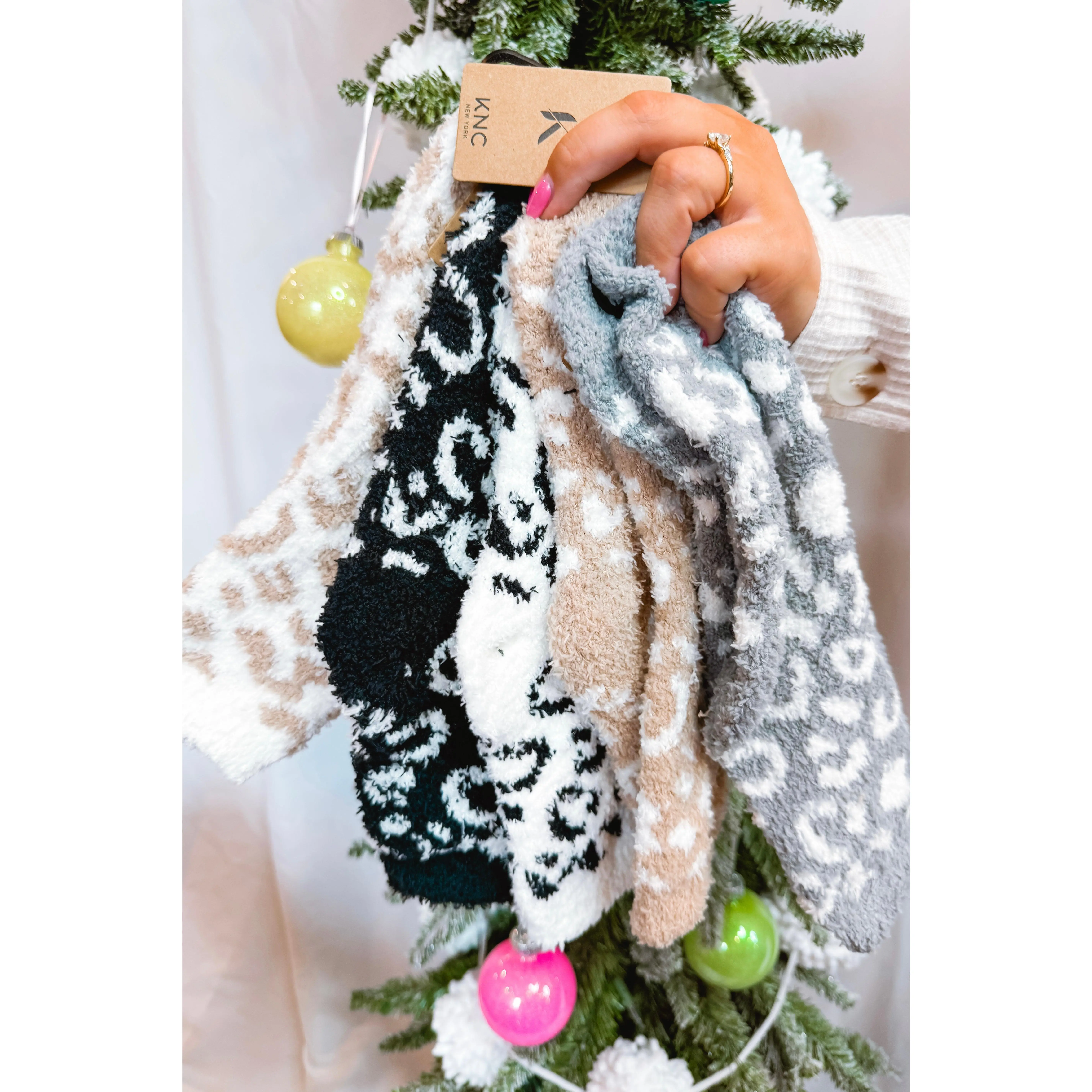 Leopard Pattern Fuzzy Socks - Pick Color