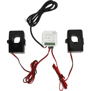 Single Phase Smart Power Meter, Electricity Consumption Monitor with 2 200ACT Current Transformer, 90-250VAC