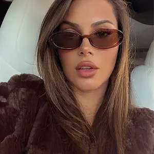Sunglasses Women Thin Sleek Frames Stylish Fashionable Instagram & TIK TOK Best Seller for Modern Look KENNEDY Polarized Wrap Around
