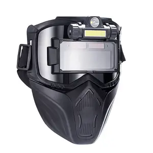 Solar Powered Auto Darkening Welding Mask Wide Lens Adjustable Sensitivity Delay Grinding Mode for Welders Welding Helmet