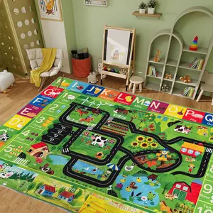 Game Play Mat, Alphabet Number Learning Carpet, Washable Parent-Child Interactive Rug for Living Room Bedroom Gaming Room, Nursery Development Mat, Letter Pattern Mat