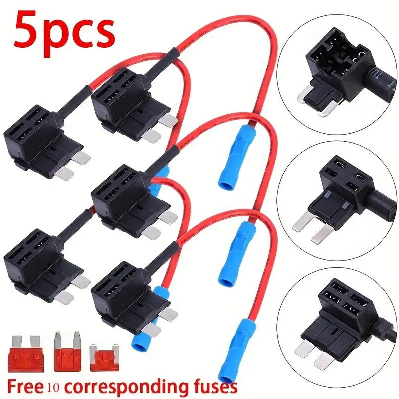 5pcs Car Fuse Box Circuit Adapter, ATM Blade Fuse for Car, Van, Motorcycle, RV, Boat, Tractor ≤36V, Plastic Material Automotive Car Accessories