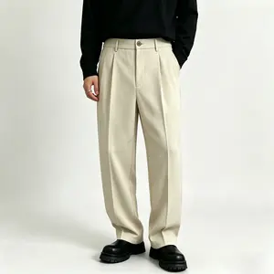 Men's All-Season Solid Casual Dress Pants Retro Korean Draped Straight Leg Business Trousers tiktokshopspringglowup,summervibes