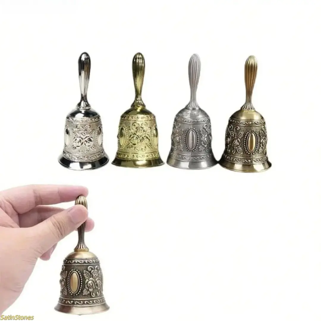 Traditional Polished Brass Handheld Bell, Collectible Percussion Instrument & Music Craft for Ceremonial Celebrations, Collectibles, Glamorous, Collectible Bell