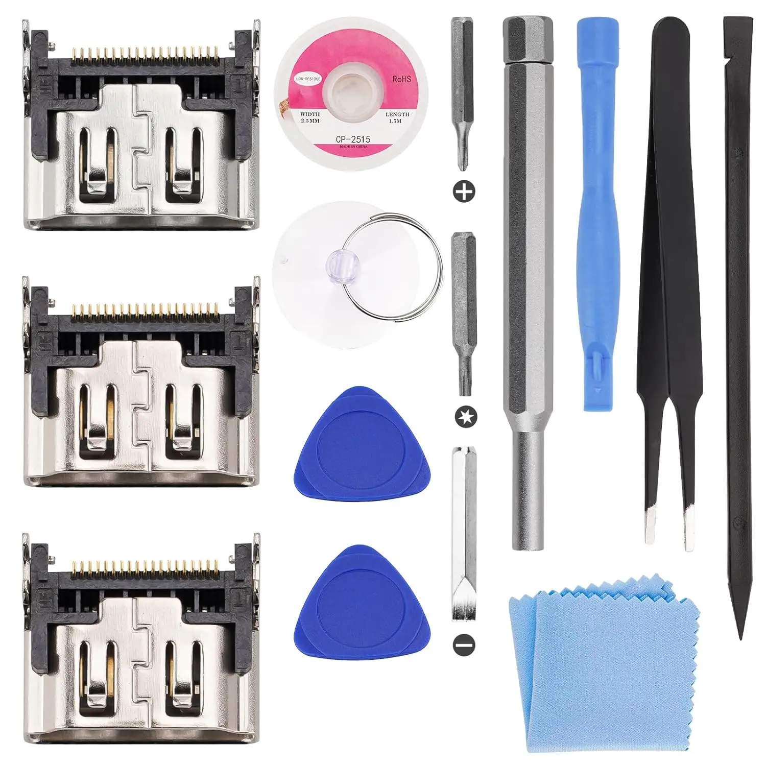 3 count Replacement HDMI Port with Tool for PS5   5 Display Socket Interface Jack Connector Repair Kit for PS5 Console