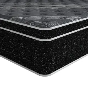 Starry Night Hybrid Mattress 12" Queen & 14" King Grey Top & Black Side with White Dots | Cooling Gel Memory Foam + Pocket Springs | Medium Firm, Motion Isolation | Reinforced Edge | CertiPUR-US | Bed-in-a-Box