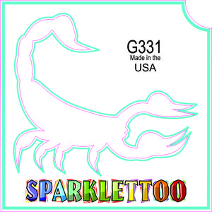 212 MAIN Ruby Red Glitter Effect Scorpion Tattoo Stencil (G331-2) - 100-Pack 2-Ply Paper, 1.5x2.3x2.3 in, FDA & Children-Safe, Vibrant Hue