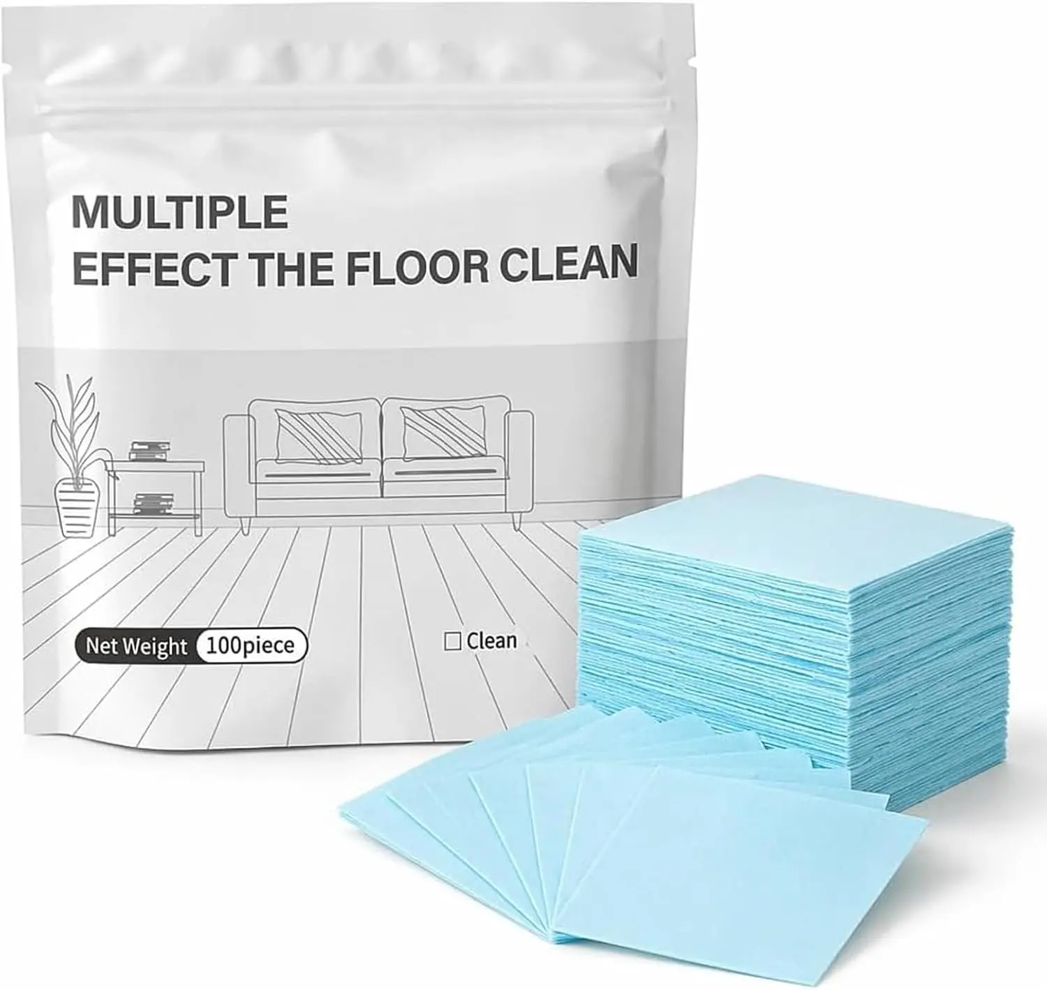 "【MocaniUS】100 Pcs All Floor Cleaner Tablets | Multi-Surface Deep Cleaning Mop Sheets for Hardwood, Tile, Laminate, Vinyl, Streak-Free & Long-Lasting Fresh Scent "