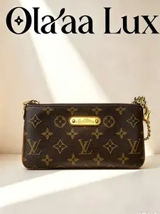 Pre-owned Louis Vuitton Monogram Pochette Milla MM Chain Pouch Bag