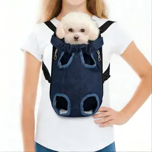 Adjustable Pet Backpack Carrier for Dogs & Cats, Nylon Material, Padded Shoulder Straps, Safety Zipper Closure, Outdoor Hiking, Urban Commuting