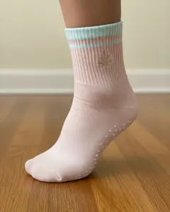 1/4-Crew Length Pilates Grip Socks - Stardust