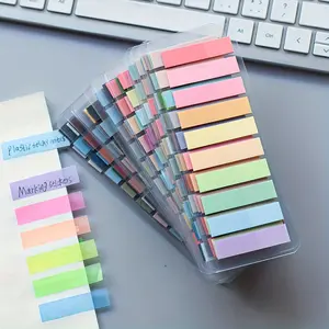 1400 pieces of color coded adhesive notes, fluorescent PET transparent self-adhesive memo, Sticky labels, rectangular, 28 mixed colors, with index labels, suitable for organizing, recording, back to school gifts and office supplies