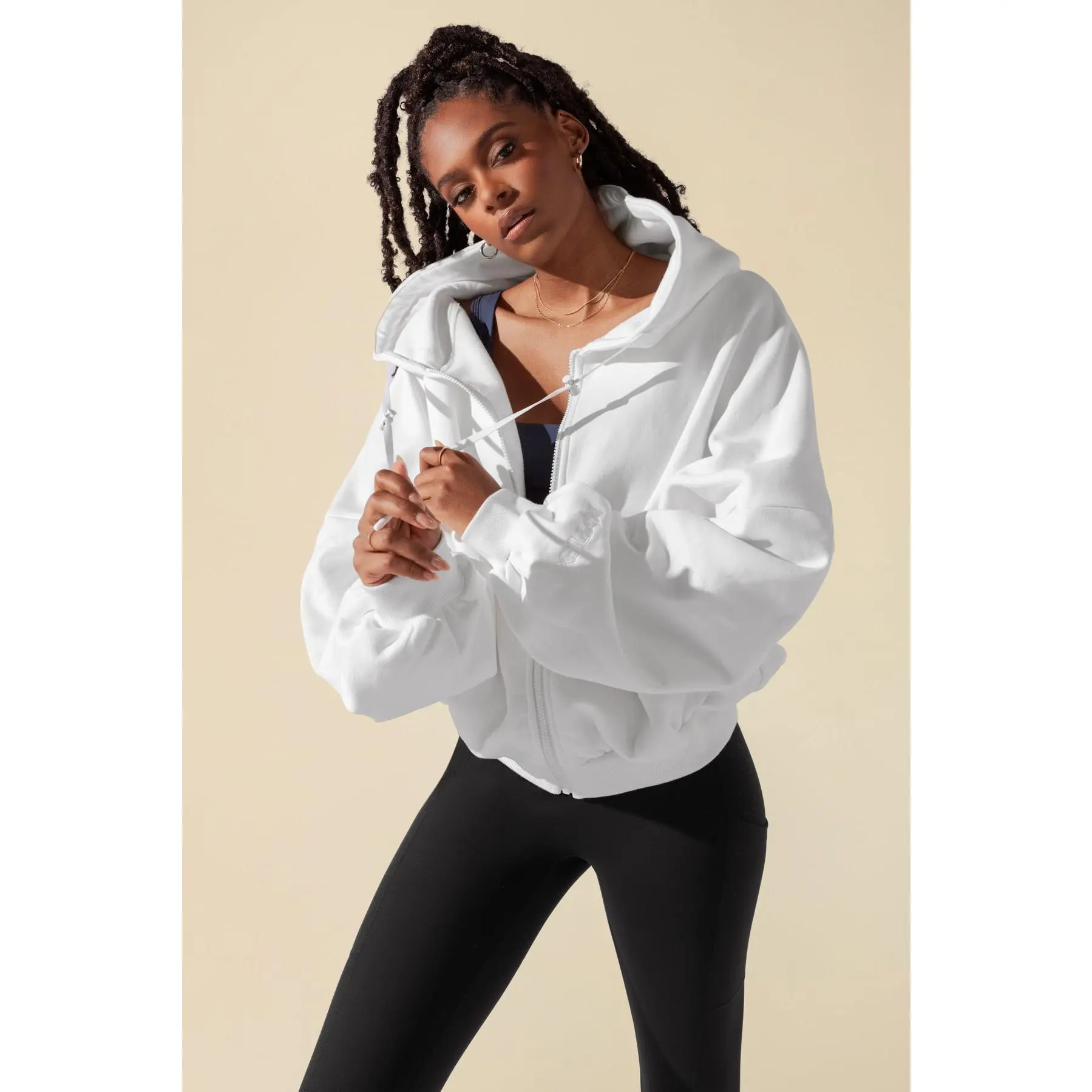 Zip Cloud Hoodie - White