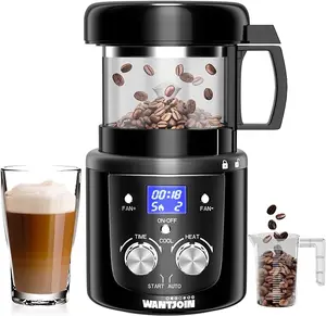 WantJoin Coffee Bean Roaster Machine for Home Use, Coffee Roaster with Timer, Transparent Thickened Glass, Auto&Diy Mode, 100g per use, Father's Day Gift for Coffee Drinker, Friends,1400W