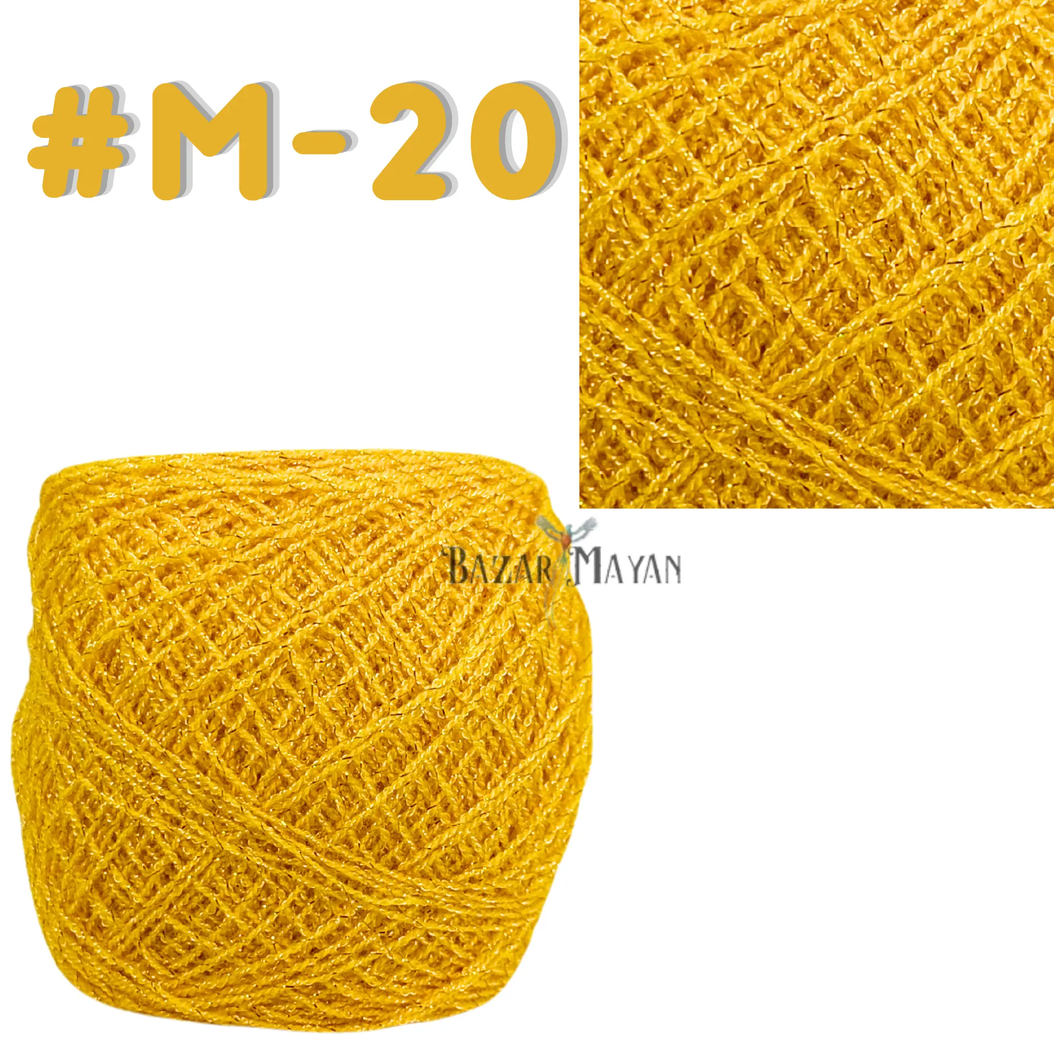 Yellow 100g Crystal Glitter Crochet Mexican Yarn Hilo Estambre Cristal Brillo #M-20
