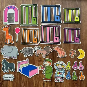 Goodnight Gorilla Felt Board Teaching Aid, Early Education Materials, Teacher Resources, Interactive Learning Tool for Kids, Visual Learning Tools, Classroom Supplies Charts