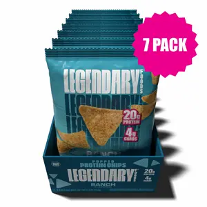 Ranch Popped Protein Chips Snack Crispy - High Protein Snack - 7 pack