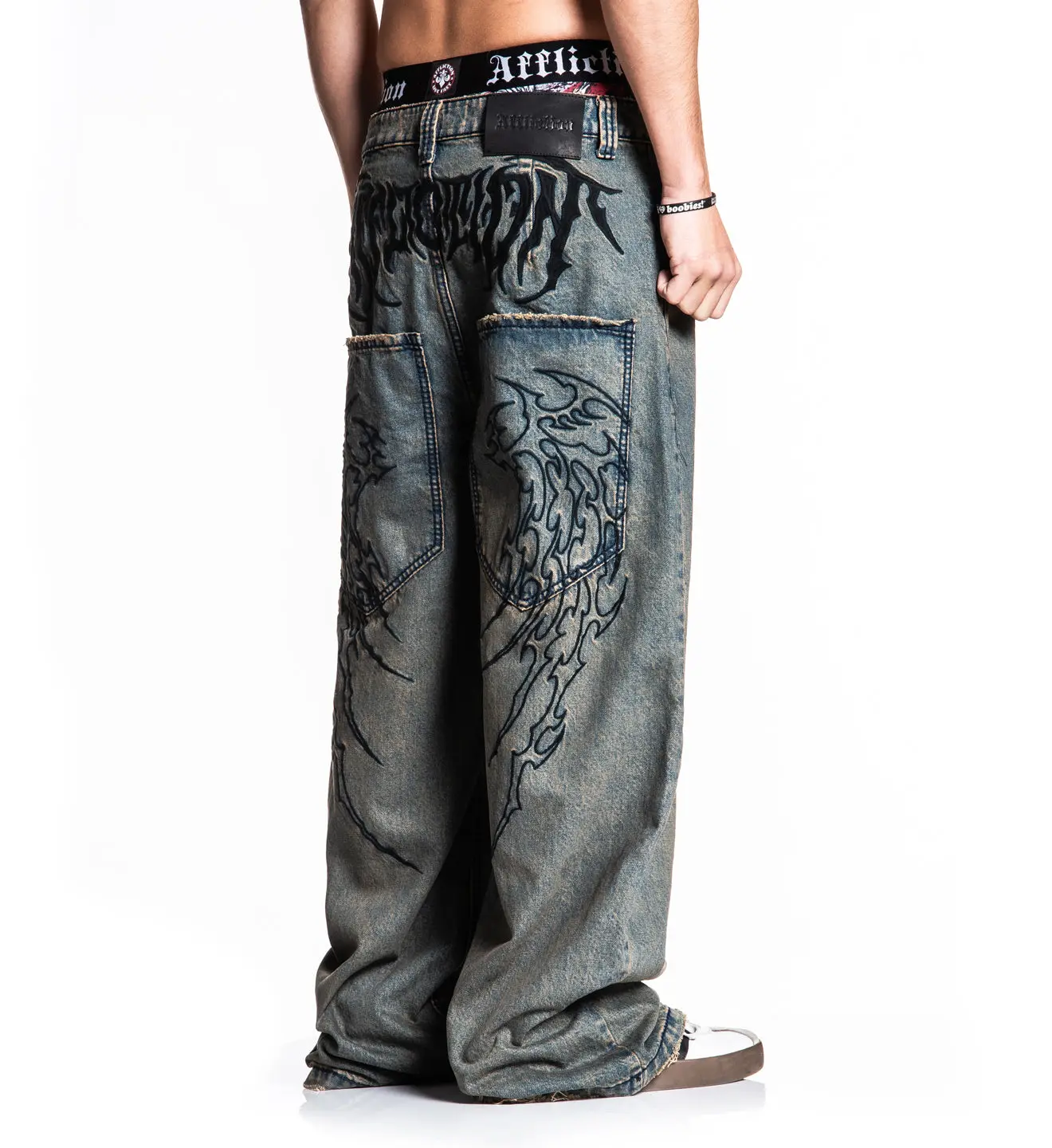 Affliction Men's Extra Wide Denim Tribal & Wings