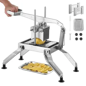 【Summervibes】VEVOR Commercial Vegetable Slicer,  , 3/8" and 3/16" Tomato Slicer, Stainless Steel and Aluminum Alloy Vegetable Cutter Slicer, Manual Tomato Slicer with Non-slip Feet, for Tomatoes, Potatoes, Onions Kitchen Utensils