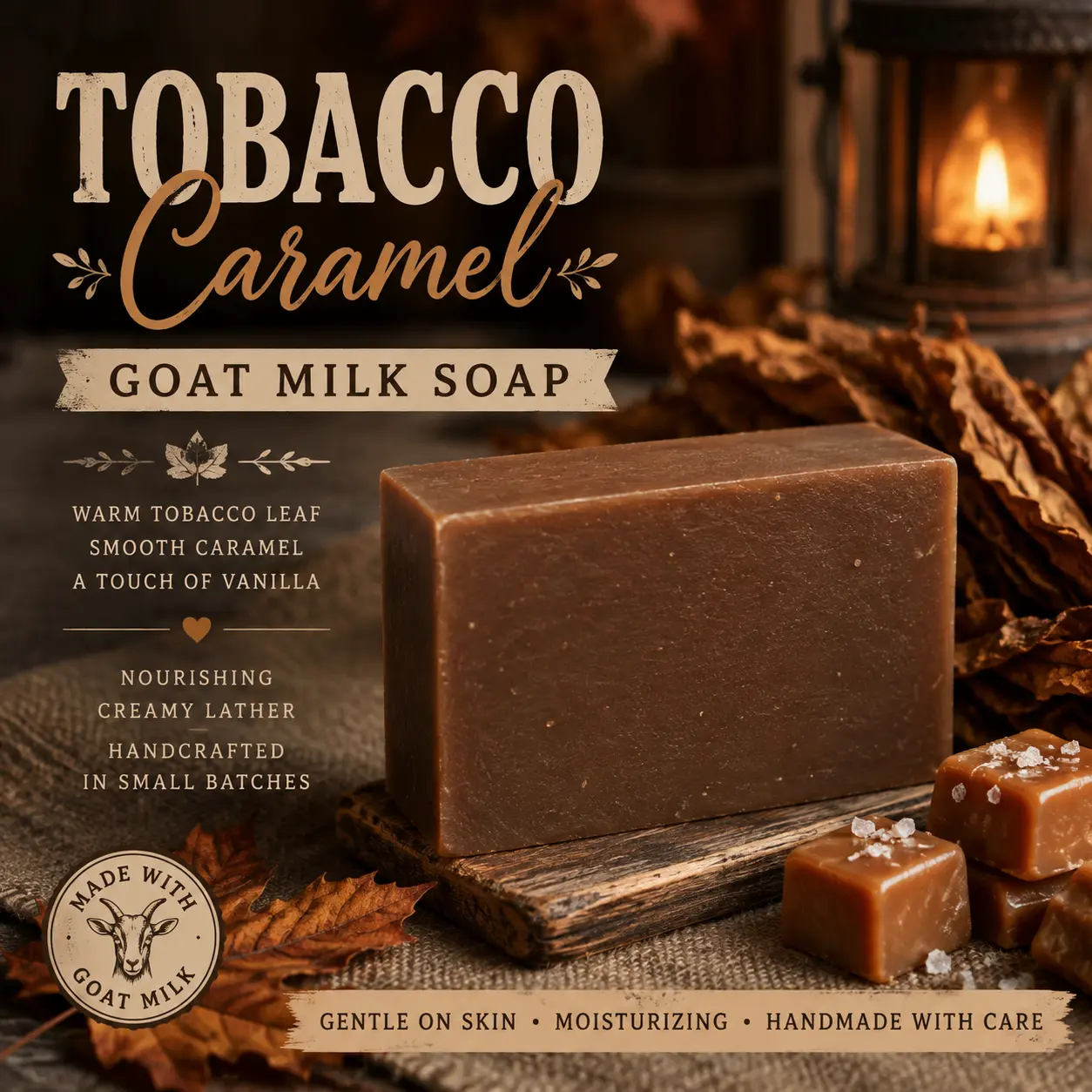 Tobacco Caramel Goat Milk Soap – Warm, Rich & Handcrafted Artisan Bar