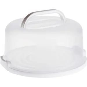 Round Cake and Pie Carrier with Lid and Handle-Dessert Storage Container for Cupcakes - 12 x 5.9 In