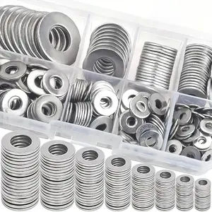 180pcs Stainless Steel Washer Assortment Set, Polished Finish, Sizes M2-M10, Easy Installation, Durable for DIY, Machinery, Electronics, Professionals & Hobbyist