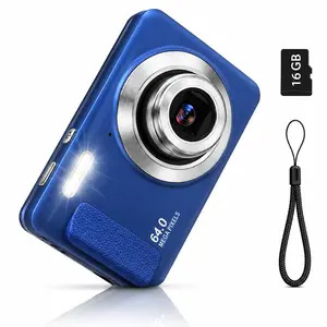 Blue Retro Film Style Digital Camera, Compact Point-and-Shoot Camera with 16GB Card, Portable Vintage Camera for Travel and Everyday Photography