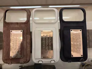 Retro Denim Card Holder Phone Case for iPhone 17 16 Pro Max with Card Slot Shockproof Protective Case in Brown White Black Perfect Fit