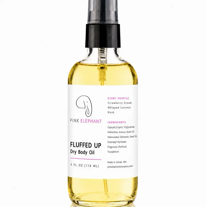 Fluffed Up Body Oil 4 oz - Whipped Strawberry Coconut | Hydrating | Lightweight