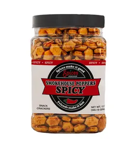 Smokehouse Poppers Seasoned Oyster Crackers - Addictive Crunch with a our OG Spicy Blend - Crispy, Crunchy spicy snack