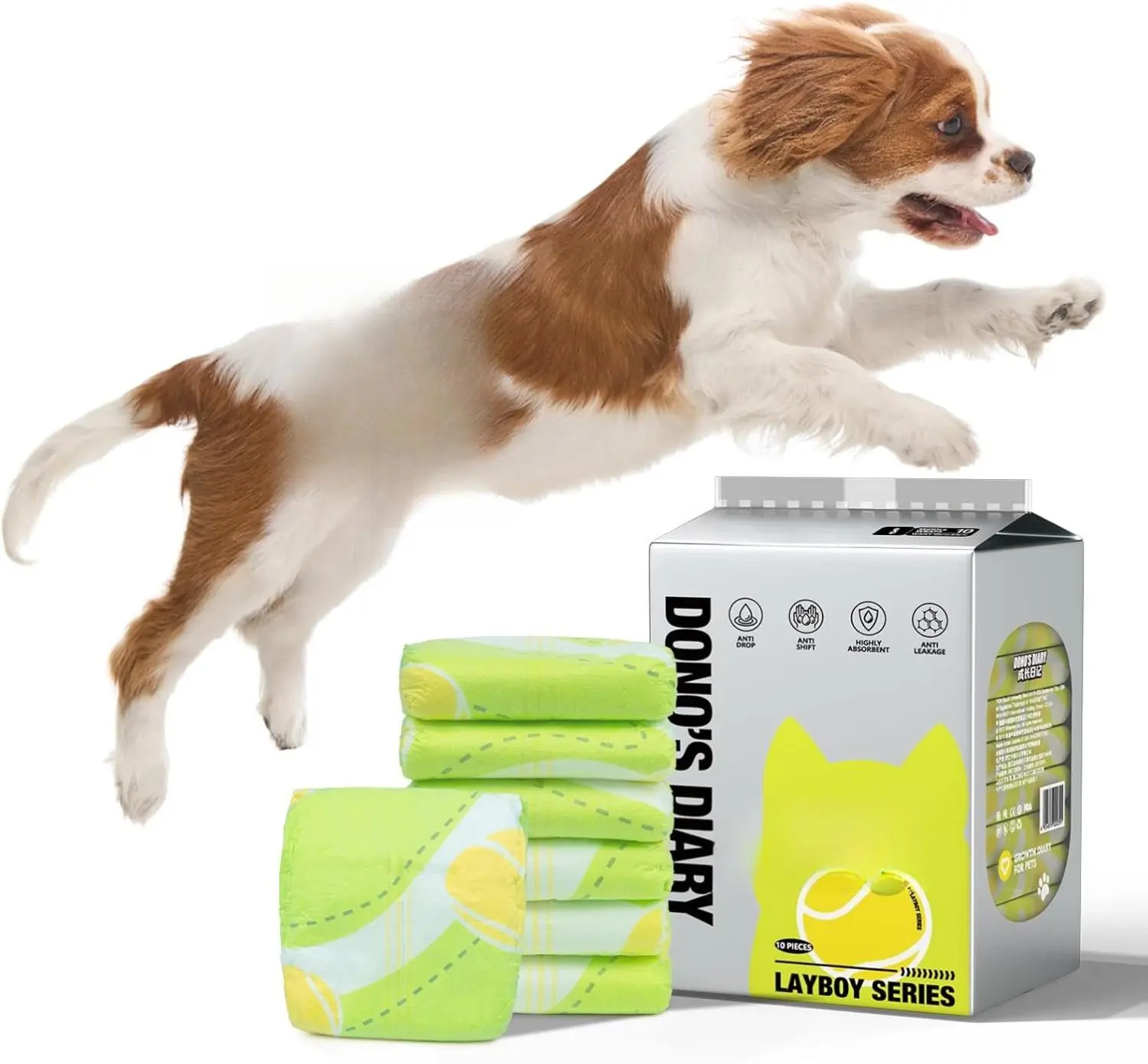 【Upgraded Non-Slip】Dono Male Dog Diapers,3X Stronger Absorption Non-Slip Super Absorbent Rapid-Dry Wetness Indicator Leak-Proof ,Multiple Sizes And Package Quantities for Small Medium Large Dogs,Perfect for SummerVibes and PetLovers