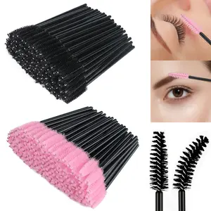 50pcs Disposable Eyelash Spoolies Brush Mascara Applicator Lash Wand Lashes Brush Eyebrow Spooly for Extension Eyelash Tools