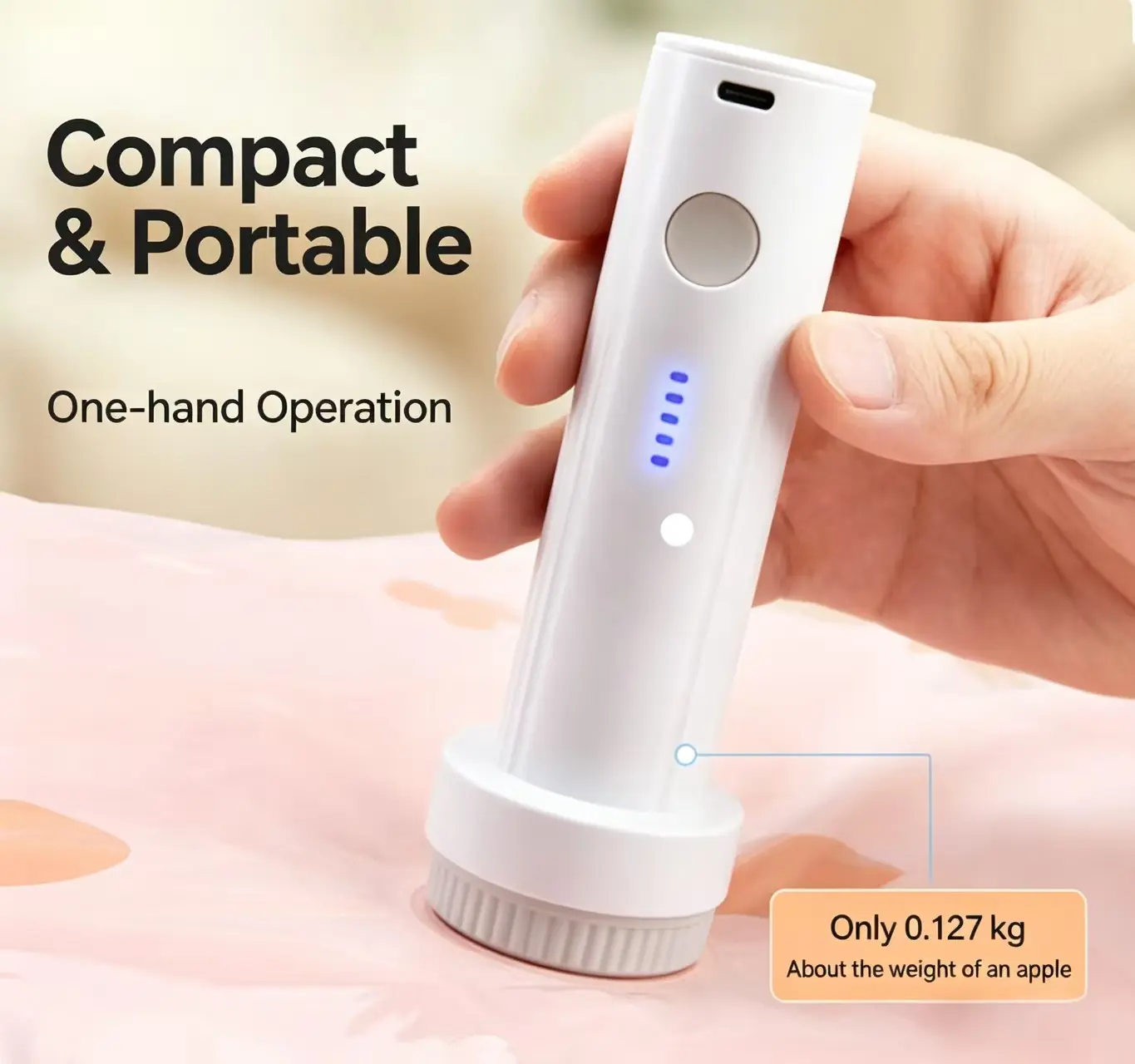 USB‑C Rechargeable Cordless Vacuum Pump for Quilt & Down Jacket Vacuum Storage Bags, Alternative to Plug‑in & Manual Pumps