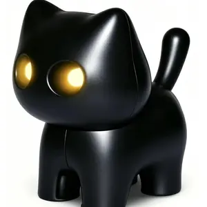 Rechargeable Black Cat Night Light & Glowing Eyes Cat Keychain Set – Perfect Gifts for Cat Lovers Decoration