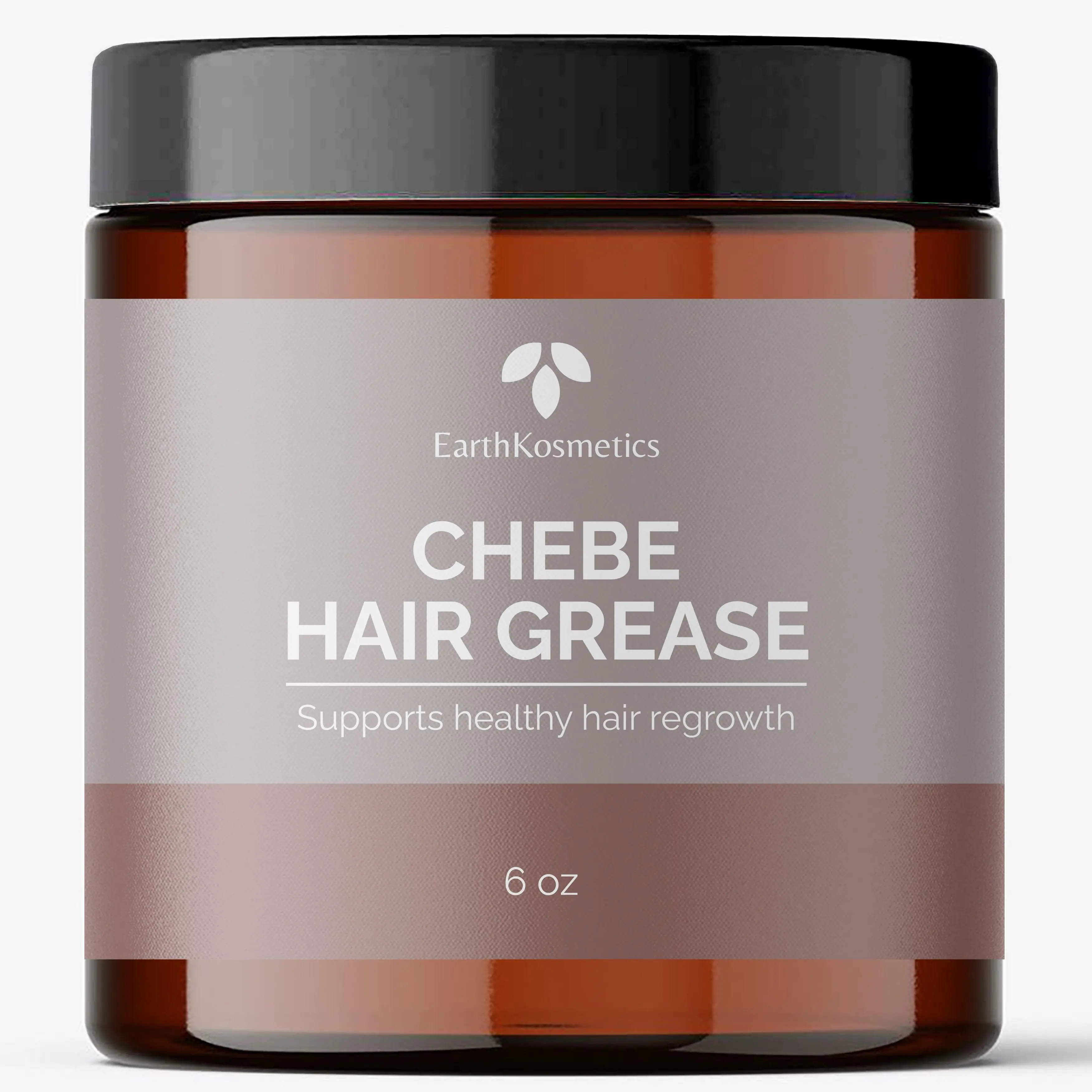 EarthKosmetics Chebe Hair Grease 6 oz - Organic Oils & Herbs like Rosemary, Chebe, Kakar, for Bald Spots Edge Repair & Hair Growth Support