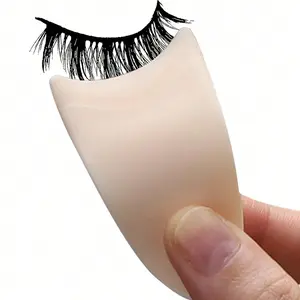 2PCS False Eyelash Applicator Tool with 35mm Wide Lash Clip | Professional Makeup Eyelash Extension Tweezers | Easy Grip No Slip Lash Placement Assistant for Beginners and Pros | Sleek White Daily Beauty Tool