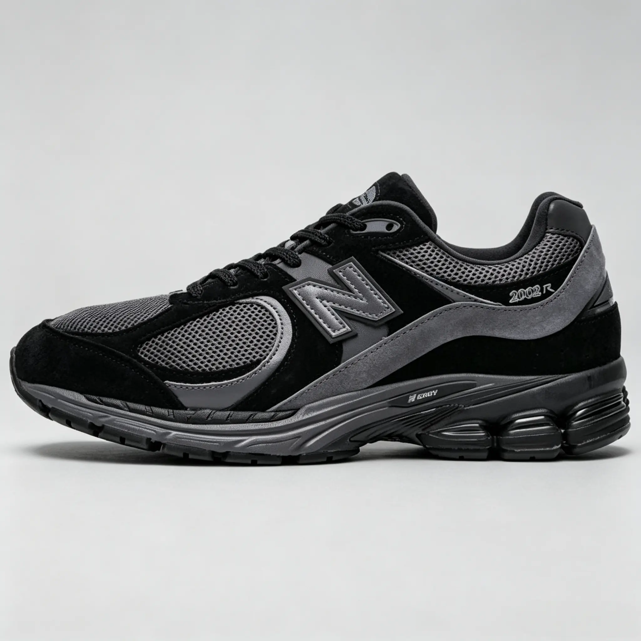 Casual Trainers, New Balance 2002R 'Black Magnet', Closed-Design Sneakers