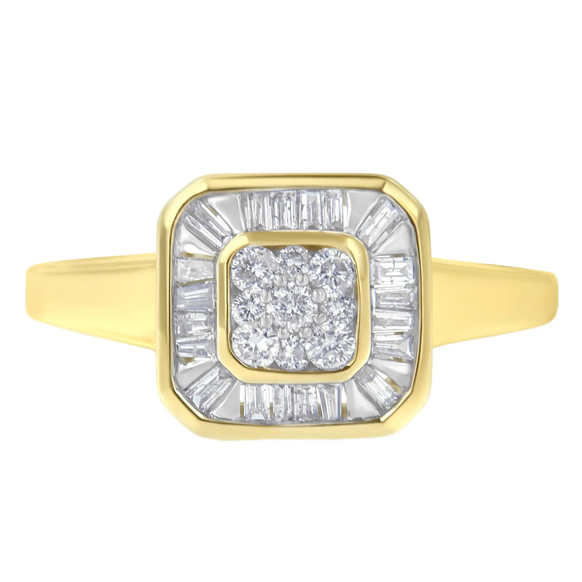 10K Yellow Gold Diamond Cocktail Ring (1/2 Cttw, I-J Color, SI2-I1 Cla